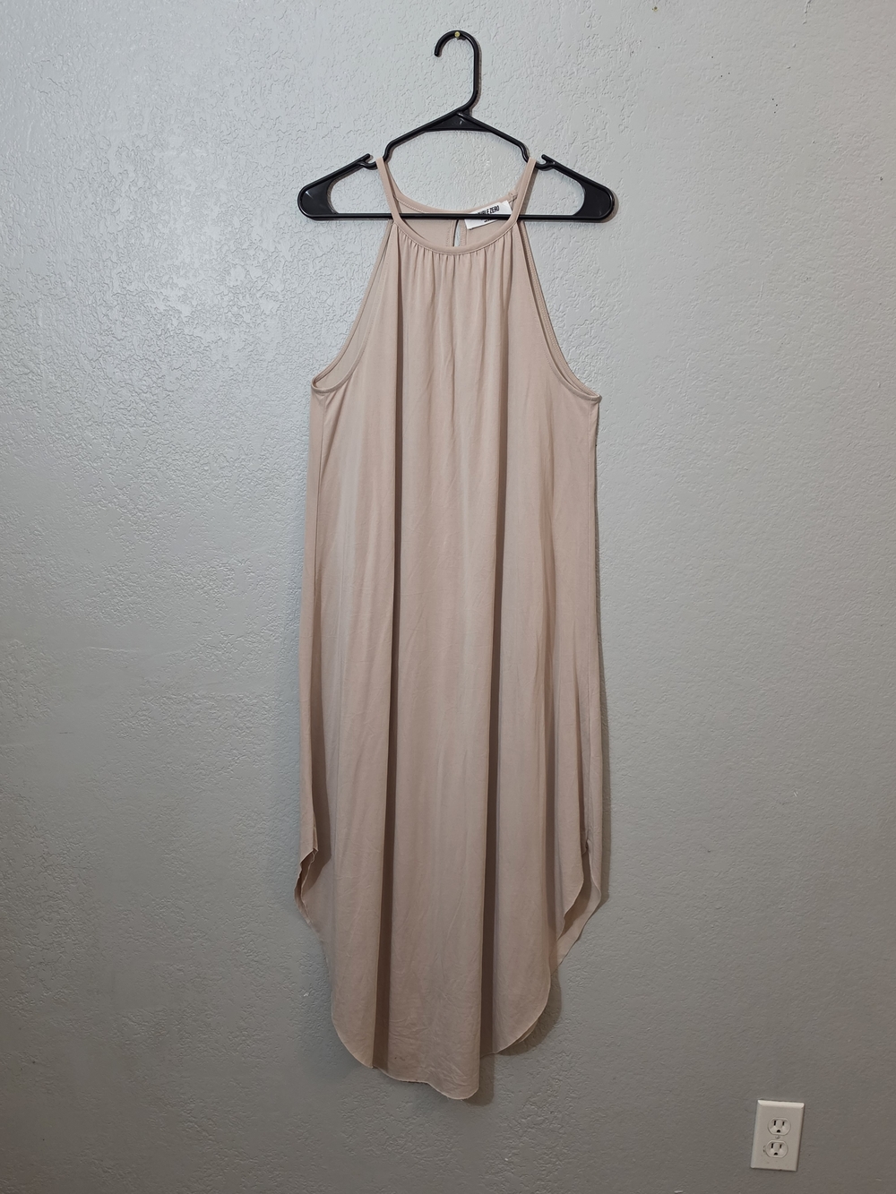 Double Zero Halter Midi Dress in Tan/Beige Womens Mystical Medium Flowy Soft